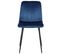 Lot De 4 Chaises De Salle À Manger Dijon Avec Piètement En Métal Noir Bleu/velours