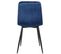 Lot De 4 Chaises De Salle À Manger Dijon Avec Piètement En Métal Noir Bleu/velours