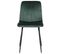 Lot De 4 Chaises De Salle À Manger Dijon Avec Piètement En Métal Noir Vert/velours