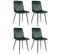 Lot De 4 Chaises De Salle À Manger Dijon Avec Piètement En Métal Noir Vert/velours