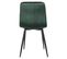 Lot De 4 Chaises De Salle À Manger Dijon Avec Piètement En Métal Noir Vert/velours