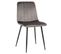 Lot De 4 Chaises De Salle À Manger Dijon Avec Piètement En Métal Noir Gris/velours