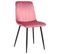 Lot De 4 Chaises De Salle À Manger Dijon Avec Piètement En Métal Noir Rose/velours