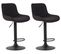 Lot De 2 Tabourets De Bar Lentini En Tissu Pied Trompette En Métal Noir /noir