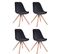 Lot De 4 Chaises De Salle À Manger Toulouse Velours Pieds Carrés Bois Noir /nature