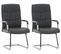 Lot De 2 Chaises Cantilever Caro En Similicuir Avec Accoudoirs Gris