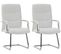 Lot De 2 Chaises Cantilever Caro En Similicuir Avec Accoudoirs Blanc