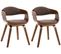 Lot De 2 Chaises De Salle À Manger Kingston En Tissu Noyer / Marron/noyer