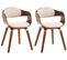 Lot De 2 Chaises De Salle À Manger Kingston En Tissu Noyer / Crème/noyer