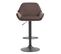 Tabouret De Bar Braga Velours Avec Pied En Métal Réglable Et Pivotant Marron/noir