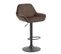 Tabouret De Bar Braga Velours Avec Pied En Métal Réglable Et Pivotant Marron/noir