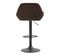 Tabouret De Bar Braga Velours Avec Pied En Métal Réglable Et Pivotant Marron/noir