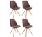 Lot De 4 Chaises De Salle À Manger Toulouse Tissu Pieds Carrés Bois Marron/nature