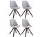 Lot De 4 Chaises De Salle À Manger Toulouse Tissu Pieds Carrés Bois Gris/cappuccino