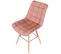 Chaise De Salle À Manger Leni En Velours Avec Pieds En Bois Rose