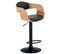 Tabouret De Bar Kingston Avec Coque En Bois Support En Métal Nature / Noir/similicuir