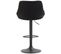 Tabouret De Bar Lazio En Tissu Hauteur Réglable Siège Pivotant Gris Foncé/noir