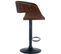 Tabouret De Bar Portmore Avec Coque En Bois Assise En Similicuir Noyer / Noir/noir