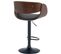 Tabouret De Bar Portmore Avec Coque En Bois Assise En Similicuir Noyer / Noir/noir