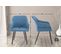 Lot De 2 Chaises De Salle À Manger Shila Avec Piètement En Métal Noir Bleu/tissu