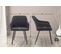 Lot De 2 Chaises De Salle À Manger Shila Avec Piètement En Métal Noir Noir /tissu