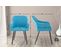 Lot De 2 Chaises De Salle À Manger Shila Avec Piètement En Métal Noir Turquoise/tissu