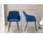 Lot De 2 Chaises De Salle À Manger Shila Avec Piètement En Métal Noir Bleu/velours