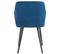 Lot De 2 Chaises De Salle À Manger Shila Avec Piètement En Métal Noir Bleu/velours