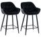 Lot De 2 Tabourets De Bar Gibson Avec Pieds En Métal Noir /velours