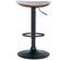 Lot De 2 Tabourets De Bar Skelde Avec Assise En Bois Pied En Métal Noyer