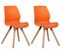 Lot De 2 Chaises De Salle À Manger Luna Orange/plastique