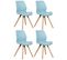 Lot De 4 Chaises De Salle À Manger Luna Bleu/plastique