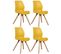 Lot De 4 Chaises De Salle À Manger Luna Jaune/plastique