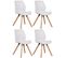 Lot De 4 Chaises De Salle À Manger Luna Blanc /plastique