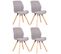 Lot De 4 Chaises De Salle À Manger Luna Gris/tissu