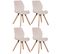 Lot De 4 Chaises De Salle À Manger Luna Crème/velours