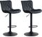 Lot De 2 Tabourets De Bar Emma Pied Métal Hauteur Réglable Pivotant Noir /similicuir