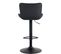 Lot De 2 Tabourets De Bar Emma Pied Métal Hauteur Réglable Pivotant Noir /velours