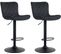 Lot De 2 Tabourets De Bar Emma Pied Métal Hauteur Réglable Pivotant Noir /velours