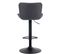 Lot De 2 Tabourets De Bar Emma Pied Métal Hauteur Réglable Pivotant Noir /tissu