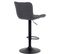 Lot De 2 Tabourets De Bar Emma Pied Métal Hauteur Réglable Pivotant Noir /tissu