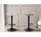 Lot De 2 Tabourets De Bar Emma Pied Métal Hauteur Réglable Pivotant Crème/tissu