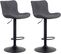 Lot De 2 Tabourets De Bar Linus Pied En Métal Réglable Pivotant Noir /tissu