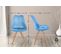 Lot De 4 Chaises De Salle À Manger Sofia En Plastique Pieds En Bois Bleu Clair/nature (rond)