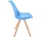 Lot De 4 Chaises De Salle À Manger Sofia En Plastique Pieds En Bois Bleu Clair/nature (rond)