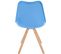 Lot De 4 Chaises De Salle À Manger Sofia En Plastique Pieds En Bois Bleu Clair/nature (rond)