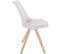 Lot De 4 Chaises De Salle À Manger Sofia En Tissu Pieds En Bois Crème/nature (rond)