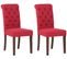 Lot De 2 Chaises De Salle À Manger Lisburn Avec Pieds En Bois De Caoutchouc Rouge/tissu