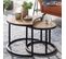 Tables Gigogne Bois Massif Ronde Table D'appoint Lot De 2 Table Basse