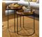 Table D'appoint Lot De 2 Table Basse De Salon Metal Orientale Aluminium